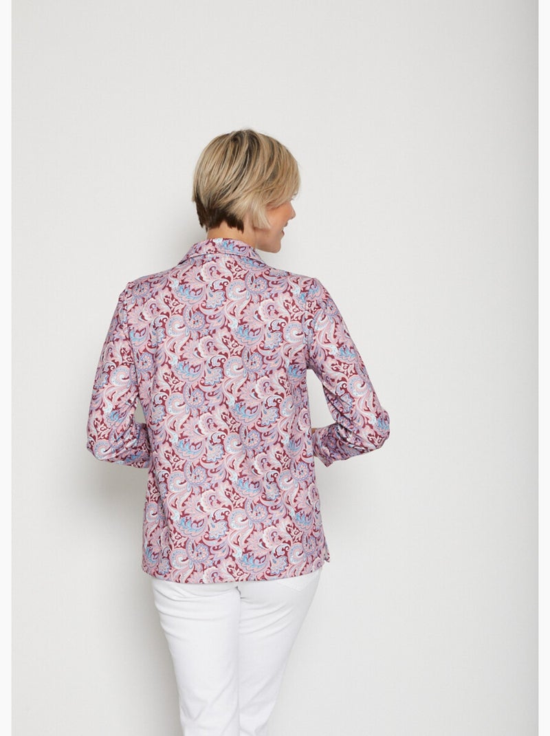 Chemisier long pressionné imprimé façon cachemire Rouge - Kiabi