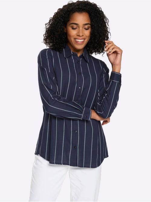 Chemisier long pur coton - taille standard - moda vilona - Kiabi Chemisier long pur coton - taille standard - moda vilona - Kiabi