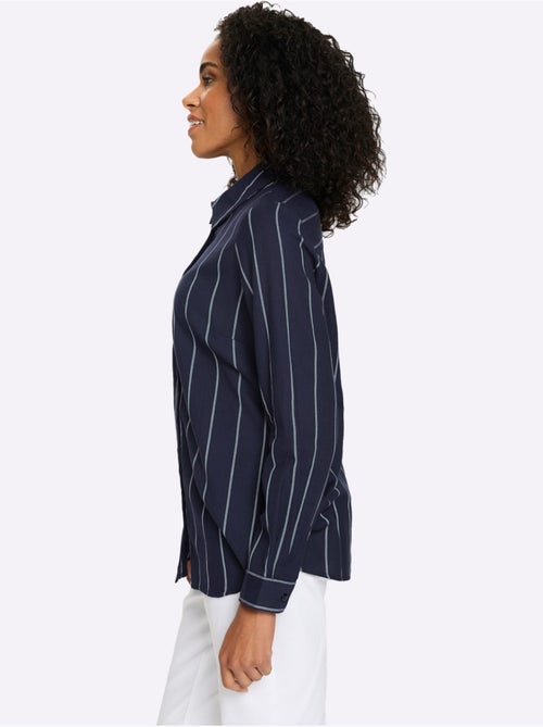 Chemisier long pur coton - taille standard - moda vilona - Kiabi Chemisier long pur coton - taille standard - moda vilona - Kiabi