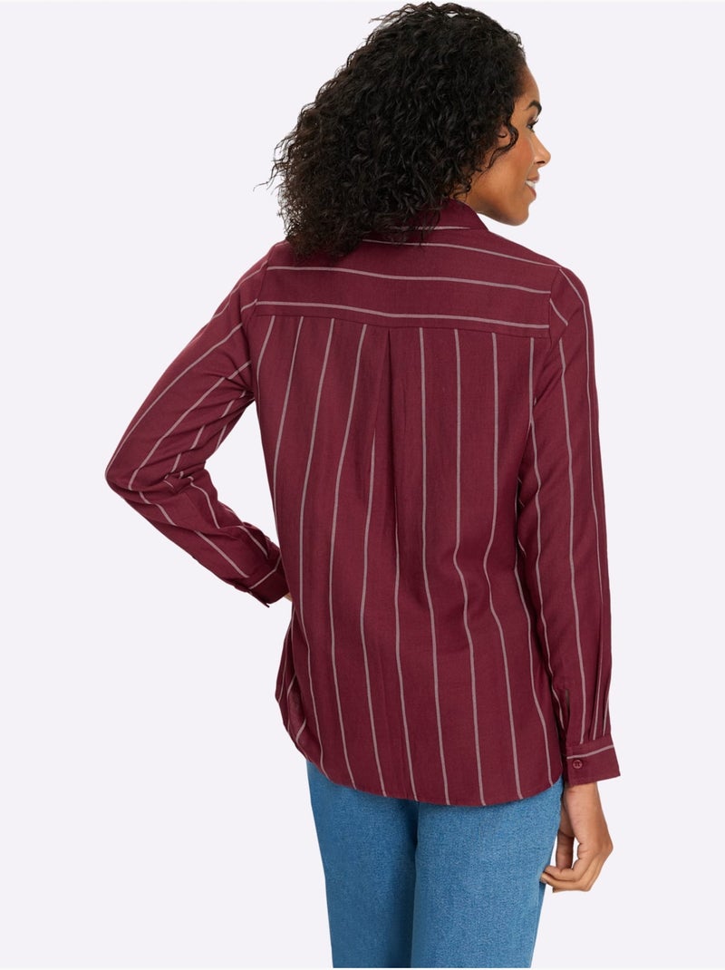 Chemisier long pur coton - taille standard - moda vilona Noir Rouge Blanc - Kiabi