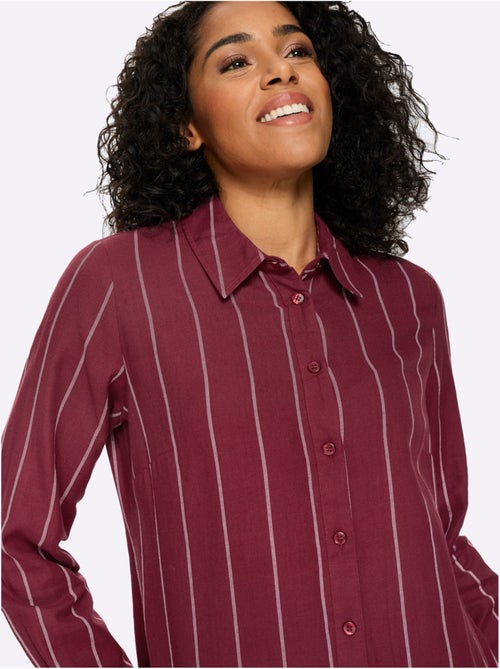 Chemisier long pur coton - taille standard - moda vilona - Kiabi Chemisier long pur coton - taille standard - moda vilona - Kiabi