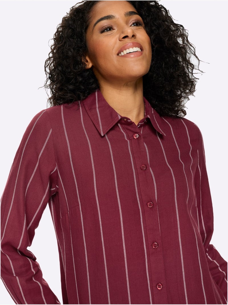 Chemisier long pur coton - taille standard - moda vilona Noir Rouge Blanc - Kiabi