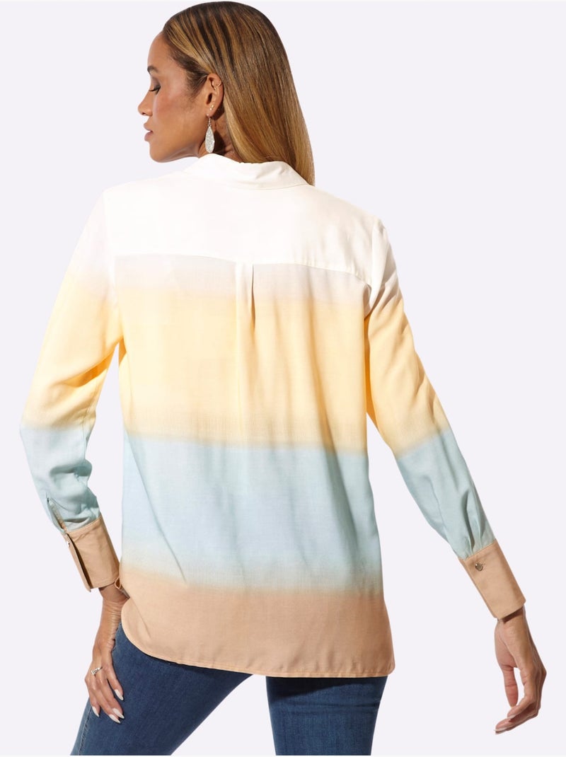 Chemisier long pure viscose - taille standard - helline Écru/Vert - Kiabi