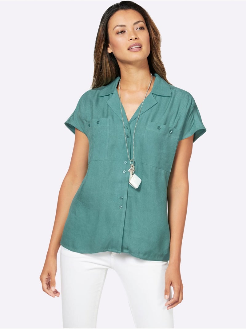 Chemisier Long Pure Viscose - Taille Standard - Helline Vert Sauge - Kiabi