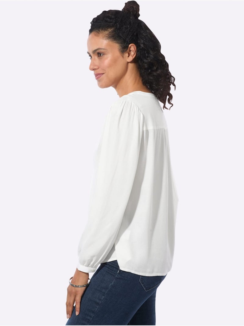 Chemisier long pure viscose - taille standard - witt Ecru - Kiabi