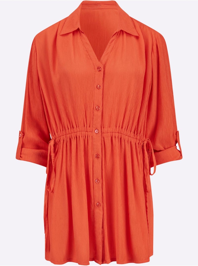 Chemisier Long Pure Viscose - Taille Standard - Witt Orange - Kiabi