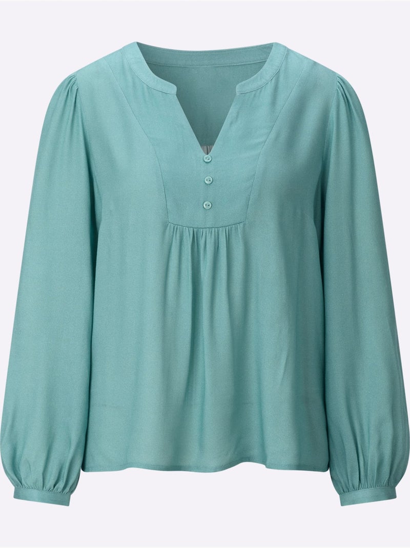 Chemisier long pure viscose - taille standard - witt Vert Sauge - Kiabi
