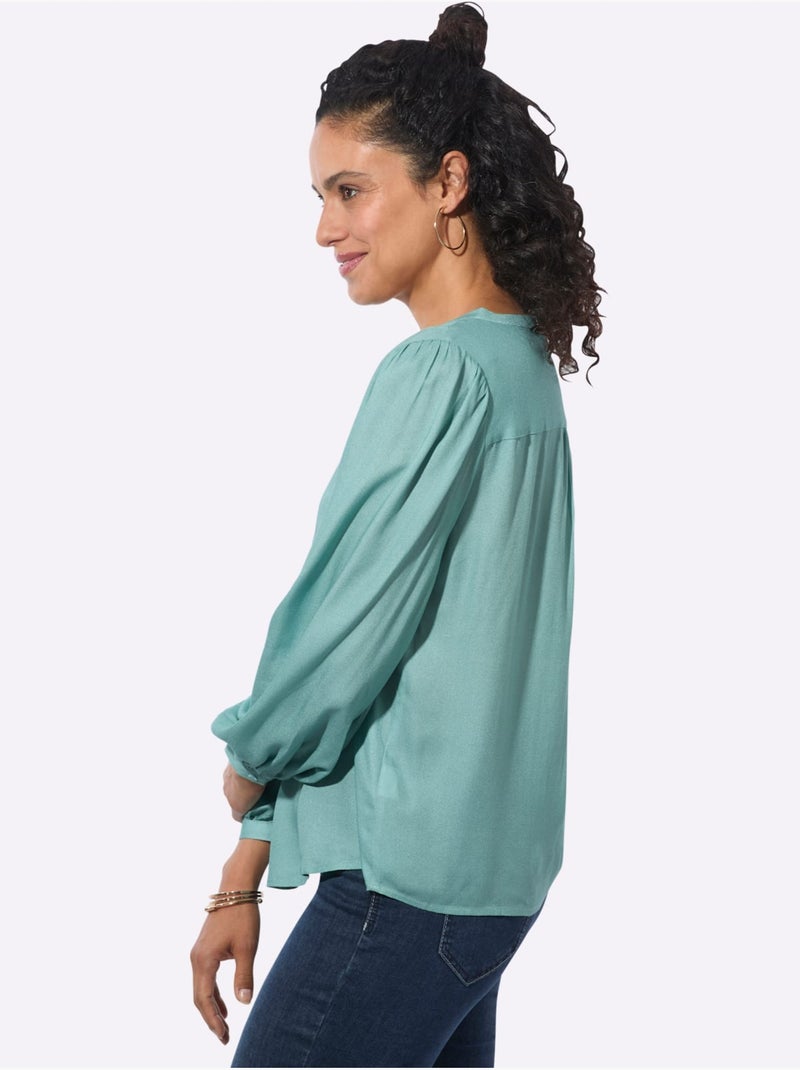 Chemisier long pure viscose - taille standard - witt Vert Sauge - Kiabi