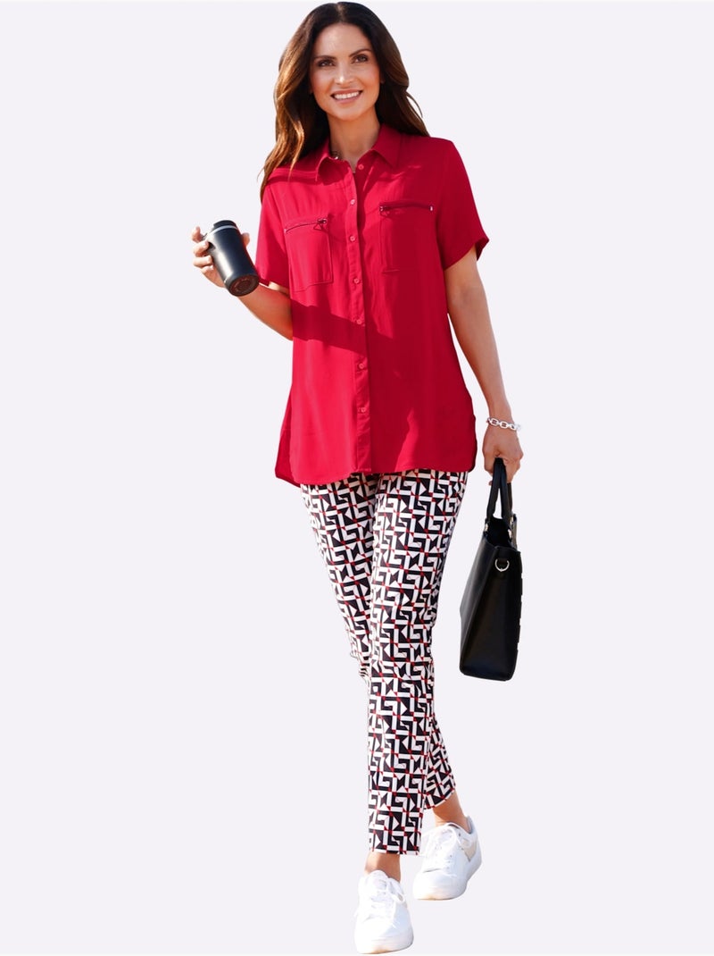 Chemisier Long Viscose (ecovero) - Taille Standard - Witt Rouge - Kiabi