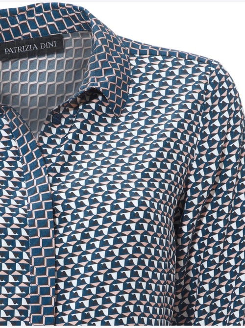 Chemisier Look Graphique, Aspect Patchwork - Taille Standard - Helline - Kiabi Chemisier Look Graphique, Aspect Patchwork - Taille Standard - Helline - Kiabi