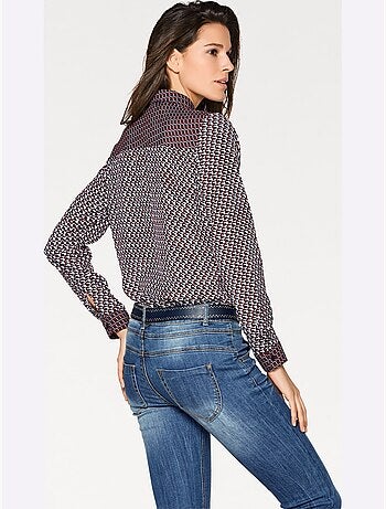 Chemisier Look Graphique, Aspect Patchwork - Taille Standard - helline