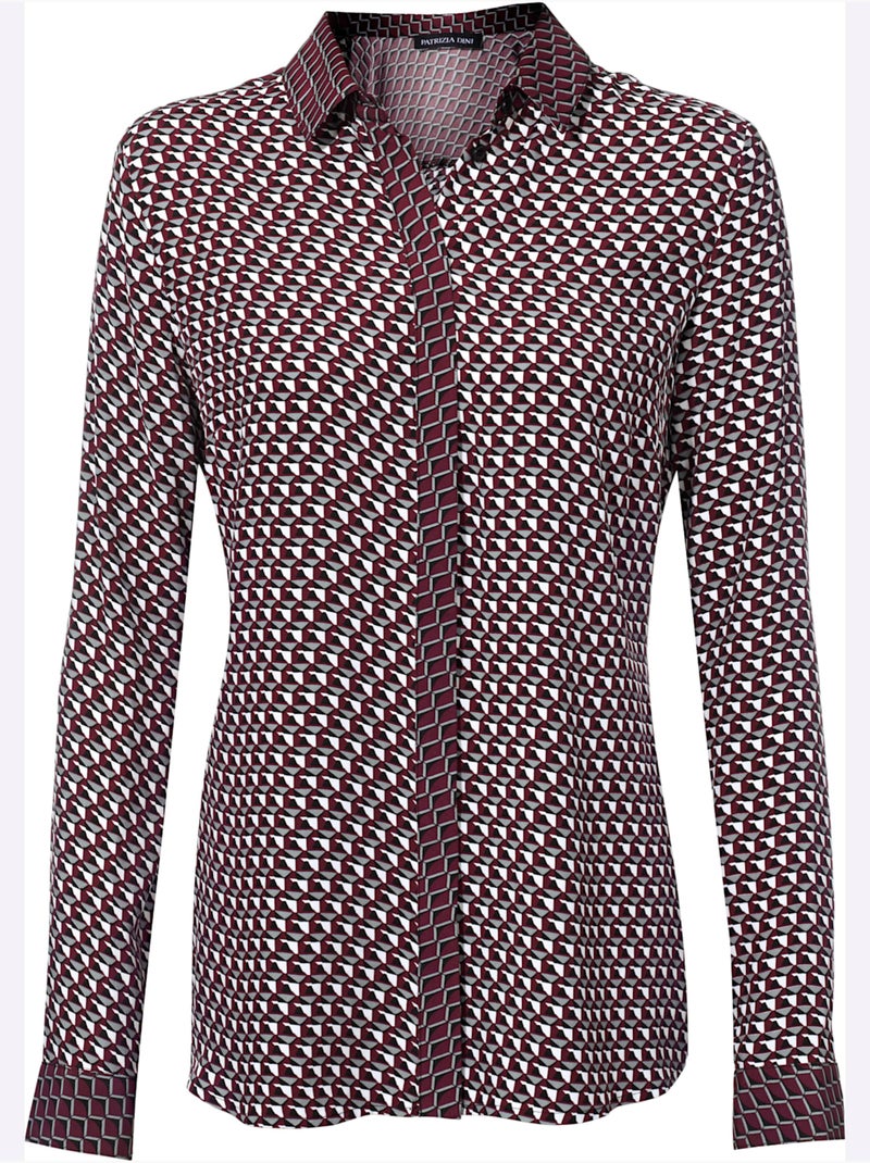 Chemisier Look Graphique, Aspect Patchwork - Taille Standard - Helline Gris Bordeaux Gris - Kiabi