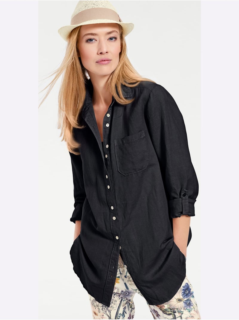 Chemisier Look Tendance - Taille Standard - Helline Bleu marine - Kiabi