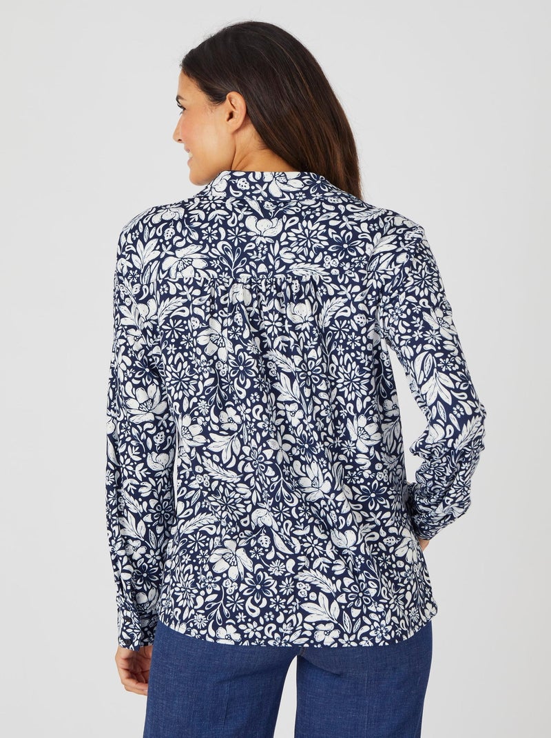 Chemisier maille chaude - Damart Bleu marine - Kiabi