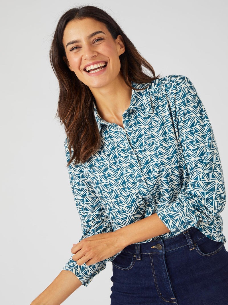 Chemisier maille chaude - Damart Vert - Kiabi