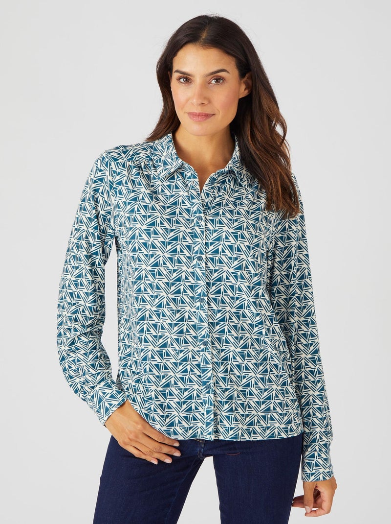 Chemisier maille chaude - Damart Vert - Kiabi