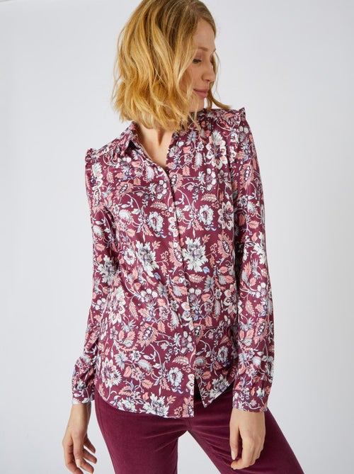 Chemisier maille chaude à volants - Damart - Kiabi