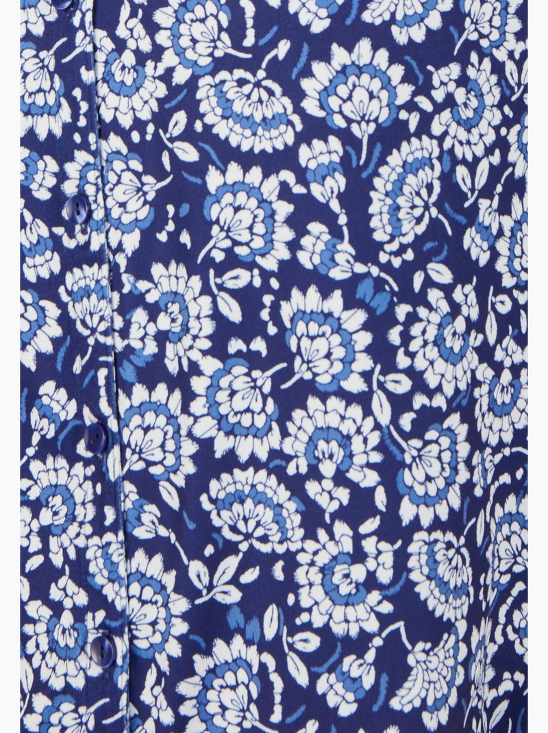 Chemisier maille chaude imprimé - Damart Bleu - Kiabi