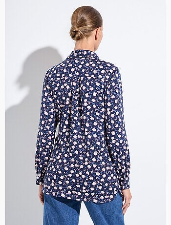 Chemisier maille chaude imprimé fleuri