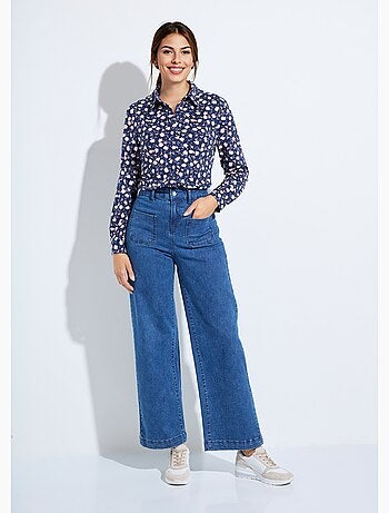 Chemisier maille chaude imprimé fleuri