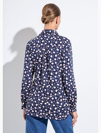 Chemisier maille chaude imprimé fleuri