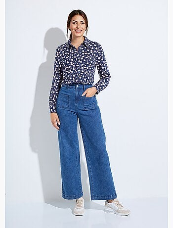 Chemisier maille chaude imprimé fleuri