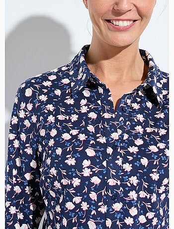 Chemisier maille chaude imprimé fleuri