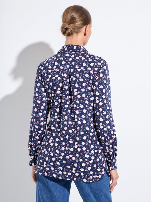 Chemisier maille chaude imprimé fleuri - Kiabi