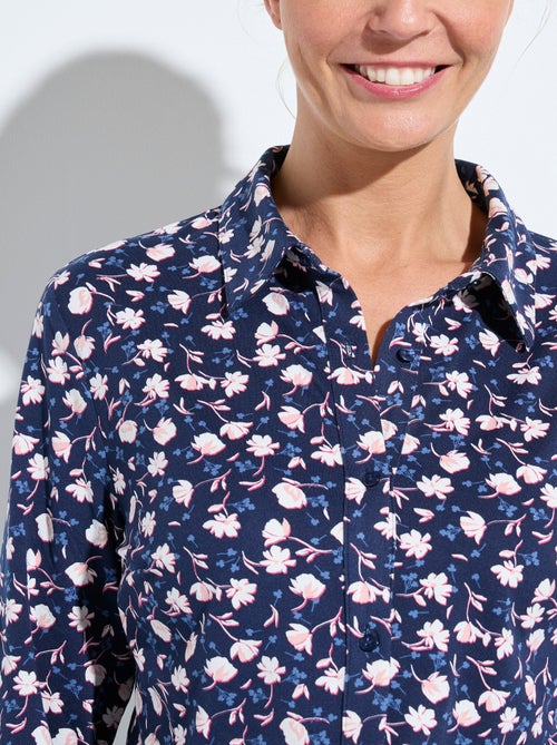 Chemisier maille chaude imprimé fleuri - Kiabi