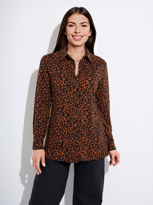 Chemisier maille chaude imprimé peau de bête - Kiabi