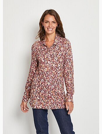 Chemisier maille chaude imprimée