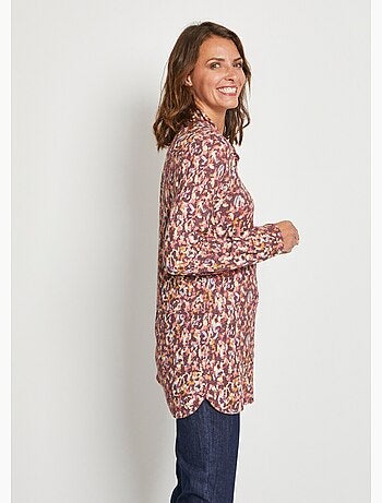 Chemisier maille chaude imprimée