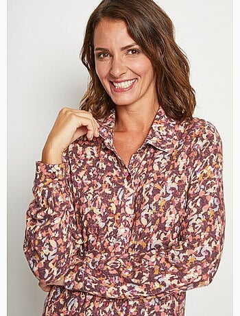 Chemisier maille chaude imprimée