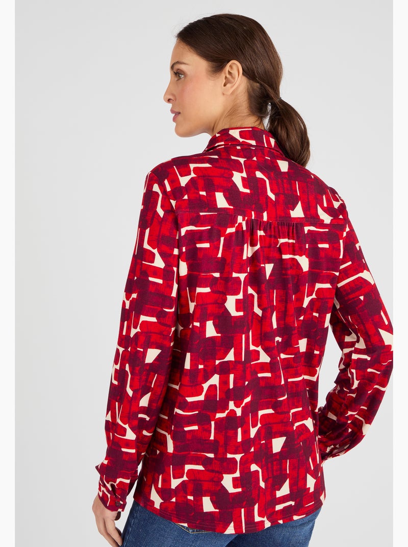Chemisier maille fluide viscose stretch - Damart Rouge - Kiabi