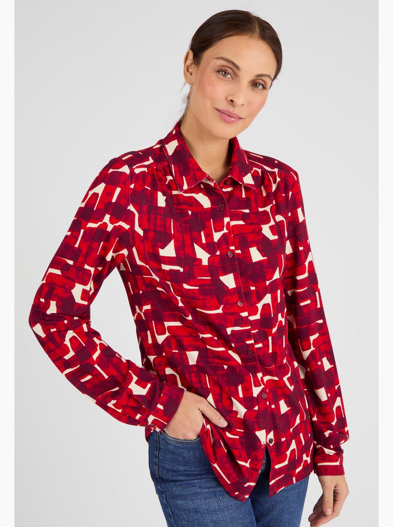 Chemisier maille fluide viscose stretch - Damart Rouge - Kiabi