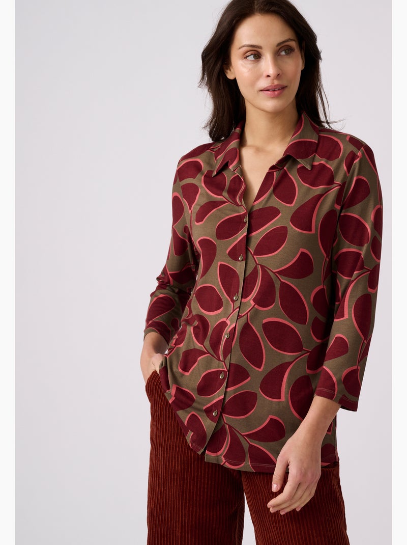Chemisier maille stretch - Damart Vert - Kiabi