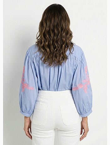 Chemisier manches amples broderies fluo - AFIBEL