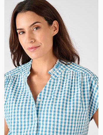 Chemisier manches courtes en tissu gaufré - Damart