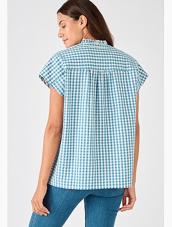 Chemisier manches courtes en tissu gaufré - Damart