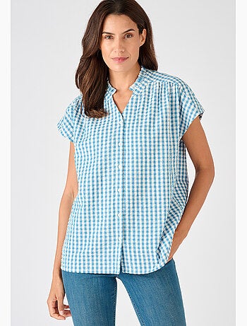 Chemisier manches courtes en tissu gaufré - Damart