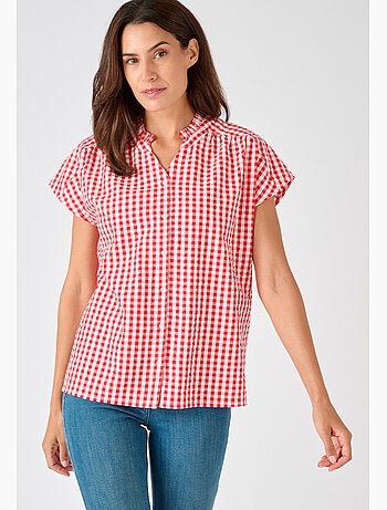 Chemisier manches courtes en tissu gaufré - Damart