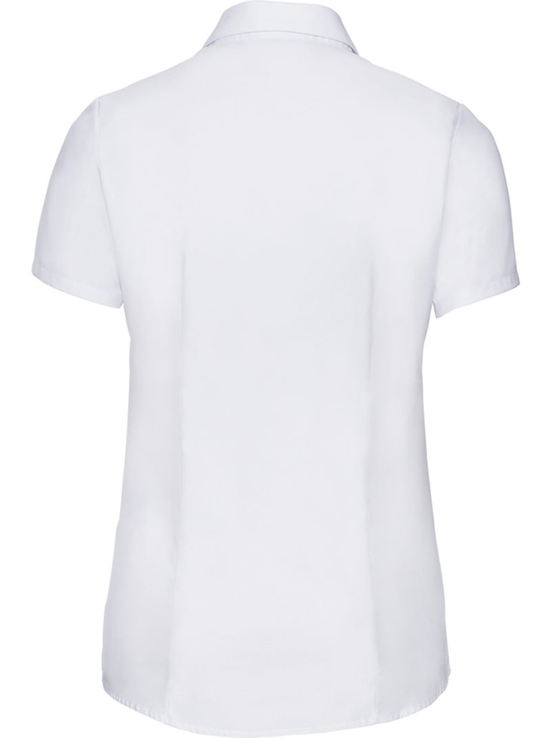 Chemisier manches courtes motif/style uni - russell collection Blanc - Kiabi