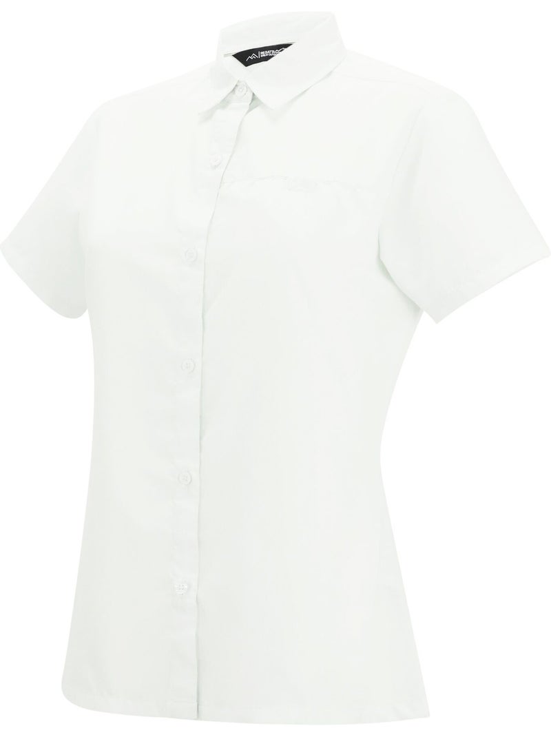 Chemisier manches courtes motif/style uni mindano - regatta Blanc nacré - Kiabi