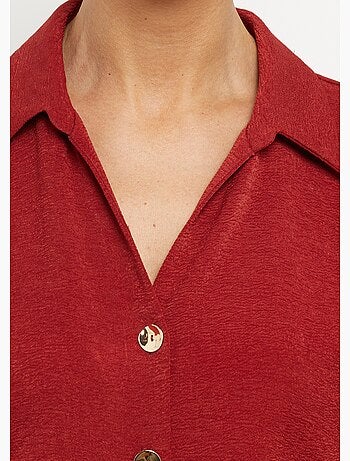 Chemisier manches courtes, noué taille