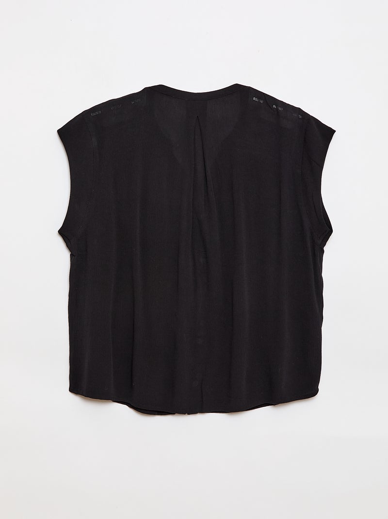 Chemisier manches courtes So Easy Noir - Kiabi