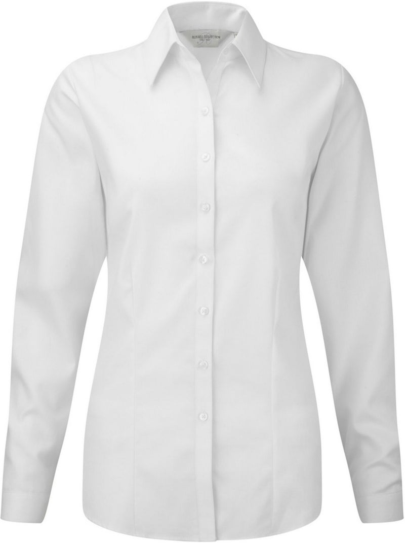 Chemisier manches longues - russell collection Blanc - Kiabi