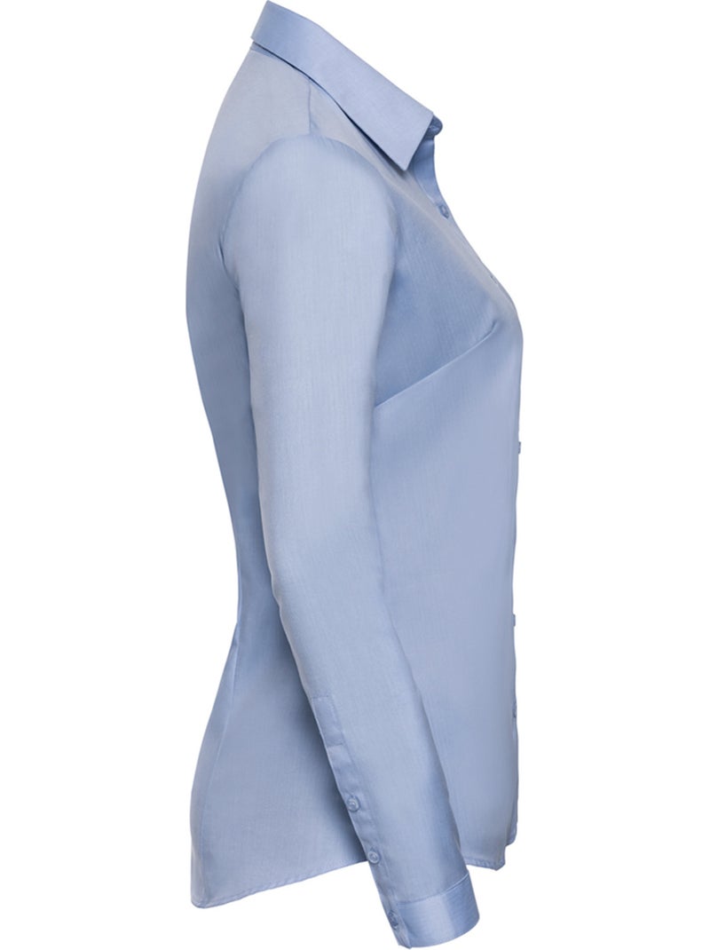 Chemisier manches longues - russell collection Bleu clair - Kiabi