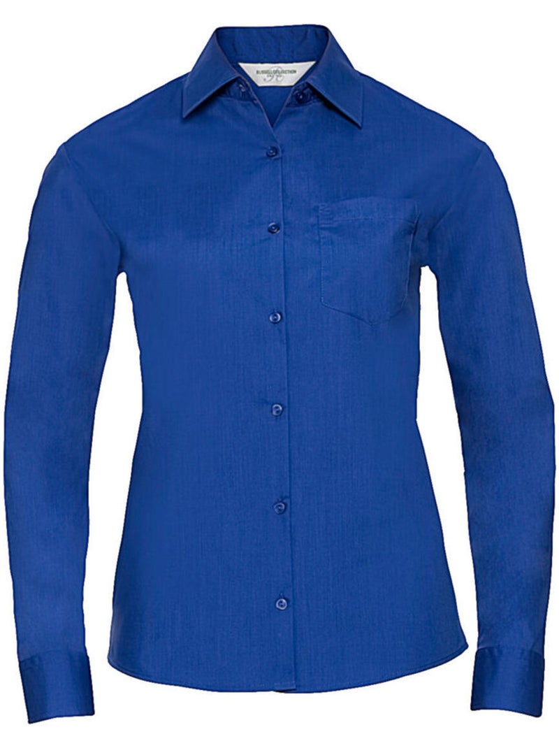 Chemisier manches longues - russell collection Bleu roi - Kiabi