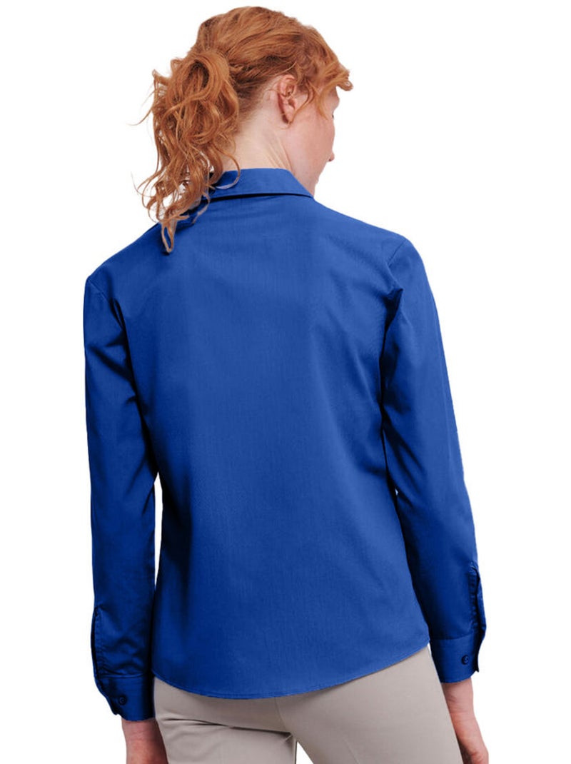 Chemisier manches longues - russell collection Bleu roi - Kiabi