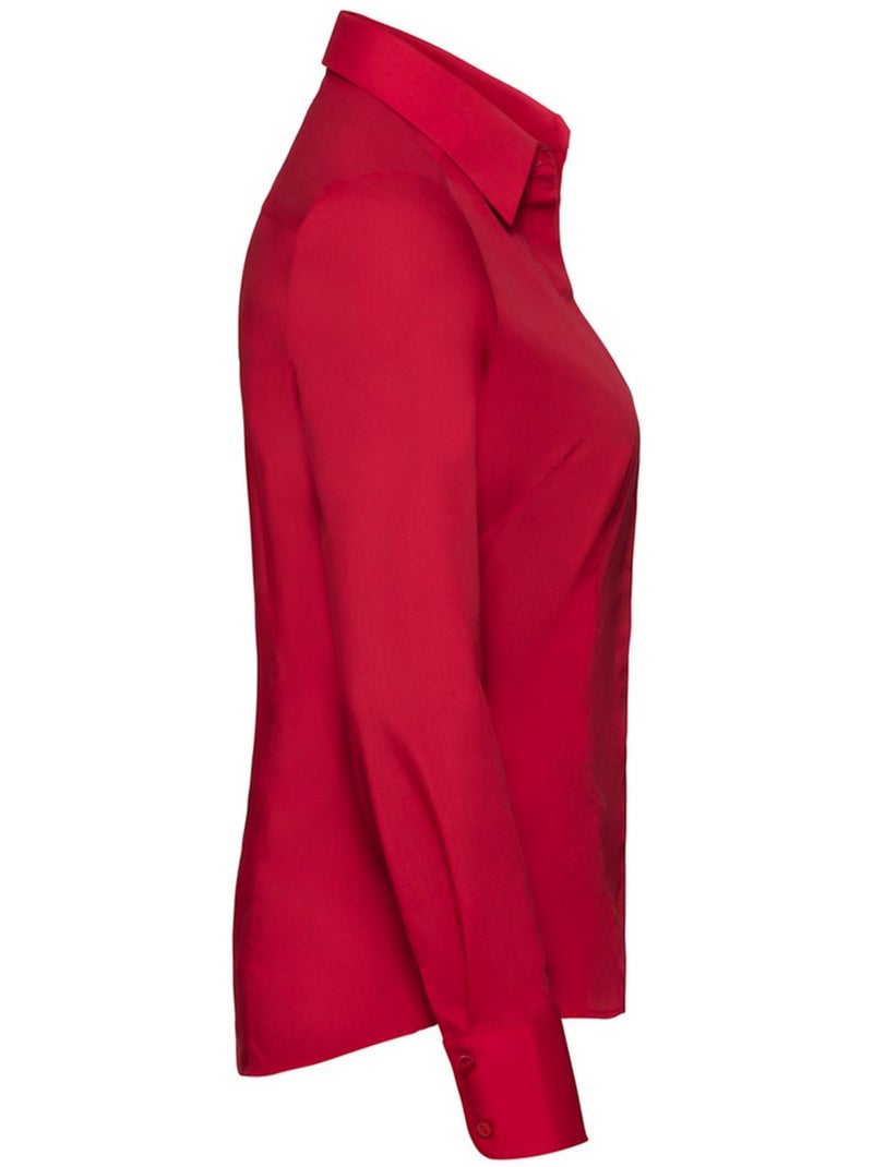Chemisier manches longues - russell collection Rouge tomate - Kiabi